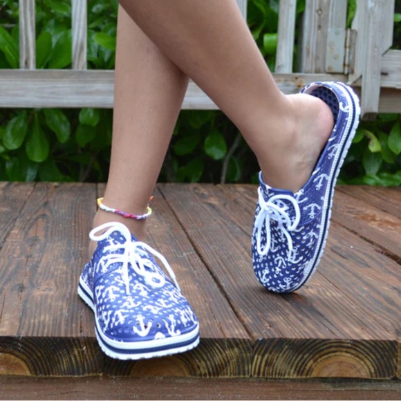 Cromer Resortwear Airwalk Water Shoes Clogs Sandals Navy Blue and White Size 10 - Picture 9 of 9